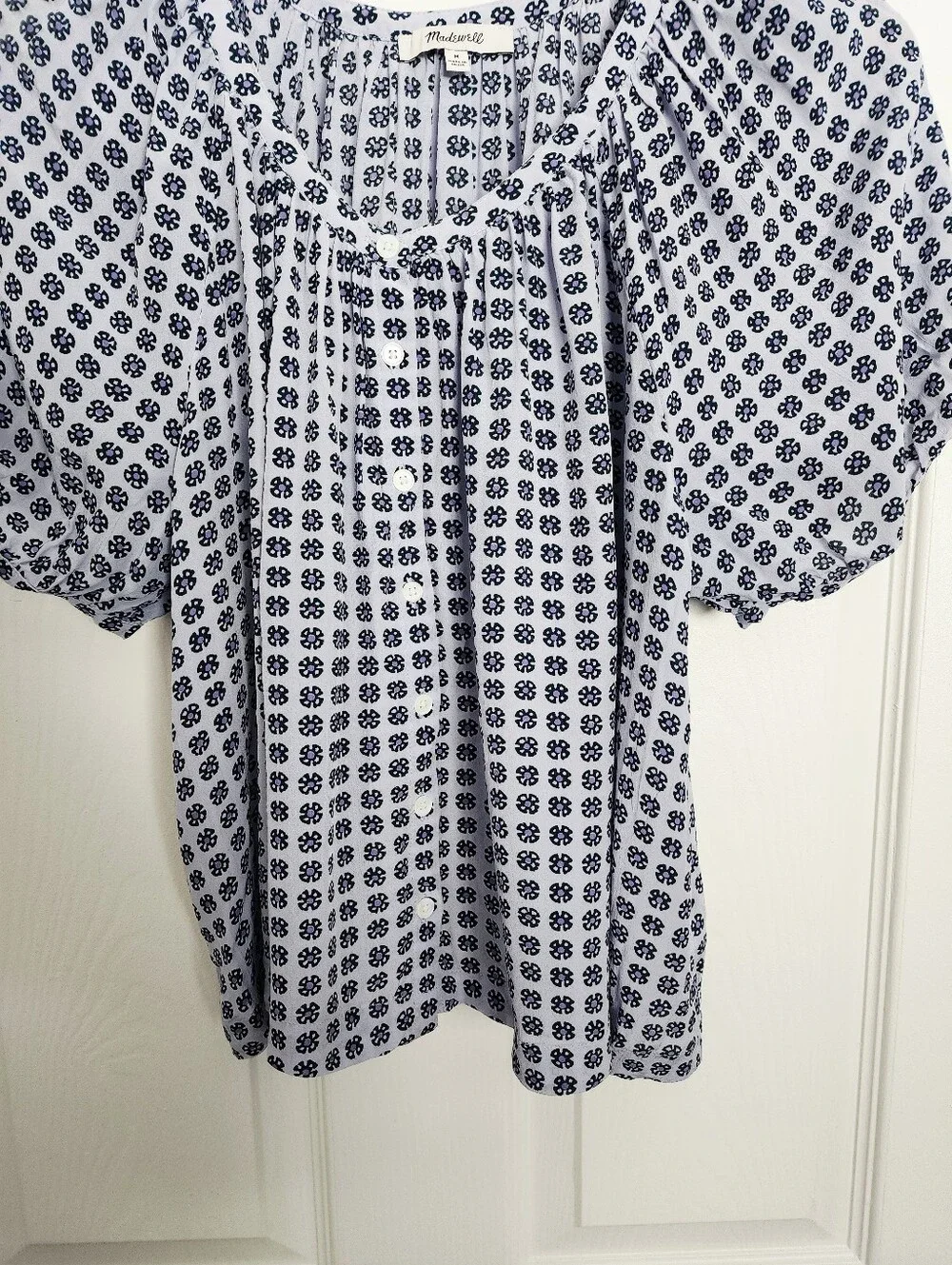 Madewell Puff Sleeve A-Line Top Size M